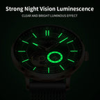 Sollen SL365 Men's Open Heart Automatic Mechanical Watch - 42mm Stainless Steel Case Slim 9.9mm Miyota 82S5 Movement Small Seconds Mesh Bracelet Wristwatch