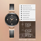 Sollen SL428 Women's Quartz Watch - 30mm Swarovski Zirconia Markers Luminous Hands Resin Inlay Bracelet Wristwatch