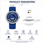 Labaoli LA453 Quartz Watch - Live Edition Men's & Women‘s Tech Sport 44mm Domed Case Futuristic Sunken Orbital Hand Alignment High-Flexibility Silicone Strap Wristwatch