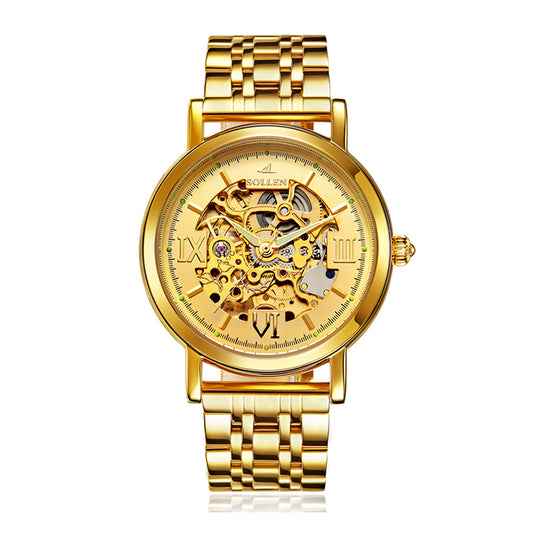 Sollen SL601 Automatic Watch - Men's Full Skeleton Mechanical Dial Wristwatch