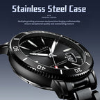 Sollen SL609 Automatic Watch - Men's Stainless Steel 5-Bead Bracelet Rotatable Bezel Seiko NH35A Wristwatch