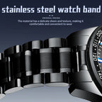 Sollen SL609 Automatic Watch - Men's Stainless Steel 5-Bead Bracelet Rotatable Bezel Seiko NH35A Wristwatch