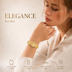 Labaoli LA631 Quartz Watch - Live Edition Women's Luxury Jewelry Elegant Crystal Bezel 3D Textured Embossed Bracelet Thin Bangle Wristwatch