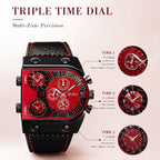 Oulm HP9315 Quartz Watch - Live Edition Men's Heavy Steampunk Industrial Matte Case Luminous Hands Wide Leather Strap Tactical Wristwatch
