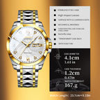 Sollen 9089 Automatic Watch - Men's Dress Citizen 8205 Wavy Dial Day Date Roman Crystal Marker 7-Bead Steel Bracelet Wristwatch
