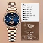 Sollen SL458 Quartz Watch - Women's Stainless Steel Solid 7-Bead Bracelet Starry Gradient Dial Wristwatch