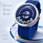 Labaoli LA453 Quartz Watch - Live Edition Men's & Women‘s Tech Sport 44mm Domed Case Futuristic Sunken Orbital Hand Alignment High-Flexibility Silicone Strap Wristwatch