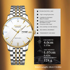 Sollen 9052 Automatic Watch - Men's Dress 8 Crystal Accent 8 Faceted Marker 7-Bead Stainless Steel Bracelet Wristwatch