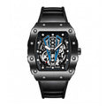 Sollen SL708 Quartz Watch - Men's Tonneau Case Date Display Sport Silicone Strap Wristwatch