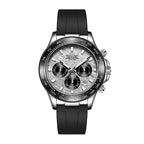 Sollen SL713 Chronograph Watch - Men's Multi-Function Textured Dial Performance Silicone Strap Wristwatch