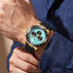 Sollen SL713 Chronograph Watch - Men's Multi-Function Textured Dial Performance Silicone Strap Wristwatch