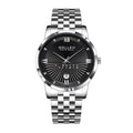 Sollen SL716 Quartz Watch - Men's Classic Stainless Steel 3-Bead Bracelet Day-Date Display Wristwatch