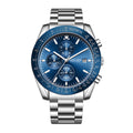 Sollen SL726 Chronograph Watch - Men's Multi-Function Stainless Steel Link Bracelet Wristwatch