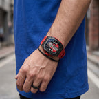 Sollen SL729 Sport Watch - Men's Racing Tonneau Engine Relief 6H Small Seconds Luminous Silicone Strap Wristwatch
