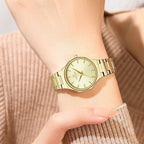 REWARD RD 213032L Quartz Watch - Live Edition Women's Elegant 28mm Full IPG Gold Stainless Steel Band Luminous Hands Sunburst Radial Dial Wristwatch