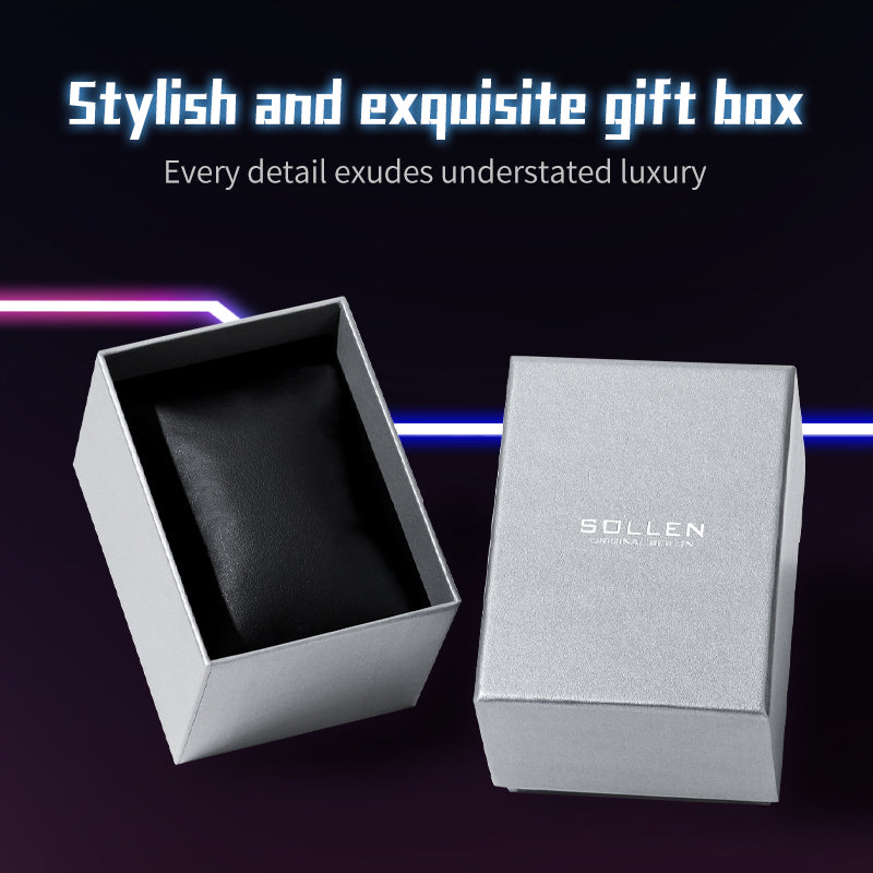 Sollen SL728 Chronograph Watch - Men's Tonneau Case Multi-Color Dial Performance Silicone Strap Wristwatch