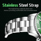 Sollen SL721 Chronograph Watch - Men's Multi-Function Moonphase Stainless Steel 3-Bead Bracelet Wristwatch