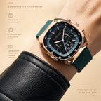 LONGBO LB83920 Live Edition Men's Modern Sport Watch - Sleek TV Shaped Rectangle Case Oil Pressed Dial 4:30 Date Lightweight Silicone Strap Wristwatch