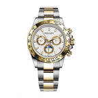 Sollen SL808 Multi-Function Watch - Men's Moonphase Sunray Dial Luminous Markers 3-Bead Stainless Steel Bracelet Wristwatch