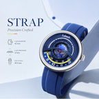 Labaoli LA453 Quartz Watch - Live Edition Men's & Women‘s Tech Sport 44mm Domed Case Futuristic Sunken Orbital Hand Alignment High-Flexibility Silicone Strap Wristwatch