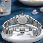 Sollen SL437 Women's Quartz Watch - 33x30mm Full Pave Crystal Dial Fully Iced Out Stainless Steel Bracelet Wristwatch