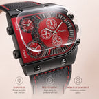 Oulm HP9315 Quartz Watch - Live Edition Men's Heavy Steampunk Industrial Matte Case Luminous Hands Wide Leather Strap Tactical Wristwatch