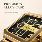 Oulm HP3364B Live Edition Men's Heavy Watch - Cyberpunk Industrial Design Asymmetric Armor Case Wide Metal Band Sport Wristwatch