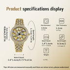 BELBI BELBL-9188 Live Edition Women's Fashion Watch - Luxury Full Crystals Encrusted Bezel Creative Geometric Prism Mosaic Dial Metal Band Wristwatch