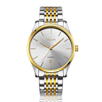 Sollen 9008 Automatic Watch - Men's Sunray Dial Slim Profile 9-Bead Stainless Steel Bracelet Wristwatch