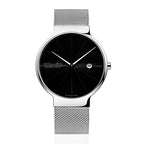 Sollen 9015 Series Quartz Watch - Men's Ultra-Thin Minimalist Dial Slim Profile Stainless Steel Mesh Strap Wristwatch