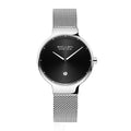 Sollen 9015L Series Quartz Watch - Women's Ultra-Thin Minimalist Dial Slim Profile Stainless Steel Mesh Strap Wristwatch