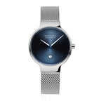 Sollen 9015L Series Quartz Watch - Women's Ultra-Thin Minimalist Dial Slim Profile Stainless Steel Mesh Strap Wristwatch