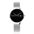 Sollen 9015L Series Quartz Watch - Women's Ultra-Thin Minimalist Dial Slim Profile Stainless Steel Mesh Strap Wristwatch