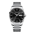 Sollen 9031 Automatic Watch - Men's Sunray Dial Luminous Markers 9-Bead Stainless Steel Bracelet Wristwatch