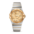 Sollen 9063 Automatic Watch - Men's Dress 12 Crystal Accent Dual Calendar Bamboo Link Steel Bracelet Wristwatch