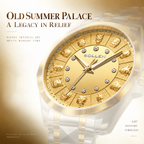 Sollen 9066 Automatic Watch - Men's Dress 12 Diamond Zodiac Relief Gold Foil Dial 7-Bead Steel Bracelet Wristwatch