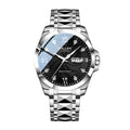 Sollen 9089 Automatic Watch - Men's Dress Citizen 8205 Wavy Dial Day Date Roman Crystal Marker 7-Bead Steel Bracelet Wristwatch