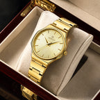REWARD RD 213032L Quartz Watch - Live Edition Women's Elegant 28mm Full IPG Gold Stainless Steel Band Luminous Hands Sunburst Radial Dial Wristwatch