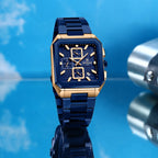 REWARD RD 813149M Quartz Watch - Live Edition Men's Luxury Octagonal Cushion Case Full Chronograph Luminous Hands Date Window Stainless Steel Band Wristwatch