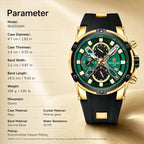 REWARD RD 83016M Quartz Watch - Live Edition Men's Heavy Tactical Armor Case Full Chronograph Luminous Hands Date Window Sport Silicone Strap Wristwatch