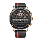 AKOPN AK9022 Live Edition Men's Cyberpunk Watch - Creative Roller Cylinder Calendar Display Heavy Duty Tactical Sport Wristwatch