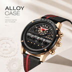 AKOPN AK9022 Live Edition Men's Cyberpunk Watch - Creative Roller Cylinder Calendar Display Heavy Duty Tactical Sport Wristwatch