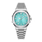 AMANA AMN8602 Live Edition Men's Quartz Watch - Nautilus Style Rounded Octagon Case Horizontal Embossed Dial 3H Date Stainless Steel Bracelet Wristwatch