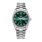 AMANA AMN8611 Live Edition Men's Luxury Classic Quartz Watch - 39mm Crystal Bezel Sunburst Dial 3H Day Date Window Stainless Steel Bracelet Wristwatch