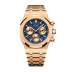 AMANA AMN8617 Live Edition Men's Royal Oak Style Chronograph Quartz Watch - 45mm Octagon Screw Bezel Grid Pattern Dial 4:30 Date Metal Band Wristwatch