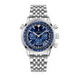 AMANA AMN8619 Live Edition Men's Aviation Chronograph Quartz Watch - 43mm Dual Crown Case Multi-Subdial 4:30 Date Luminous Hands Metal Band Wristwatch