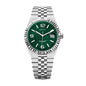 AMANA AMN8620 Live Edition Men's Luxury Classic Quartz Watch - 40mm Fluted Bezel Honeycomb Dial 3H Date Cyclops Lens Jubilee Bracelet Wristwatch