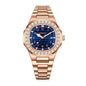AMANA AMN8622 Live Edition Men's Luxury Classic Quartz Watch - 43mm Crystal Bezel Grid Pattern Blue Dial 3H Date Stainless Steel Bracelet Wristwatch