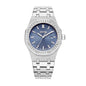AMANA AMN8628 Live Edition Men's Luxury Classic Quartz Watch - 42mm Crystal Octagon Bezel Grid Pattern Blue Dial 3H Date Stainless Steel Bracelet Wristwatch