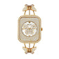 BELBI BL8214 Quartz Watch - Live Edition Luxury Full IPG Gold Crystal Pavé Butterfly Motif Mother-of-Pearl Dial Jewelry Bangle Bracelet Wristwatch